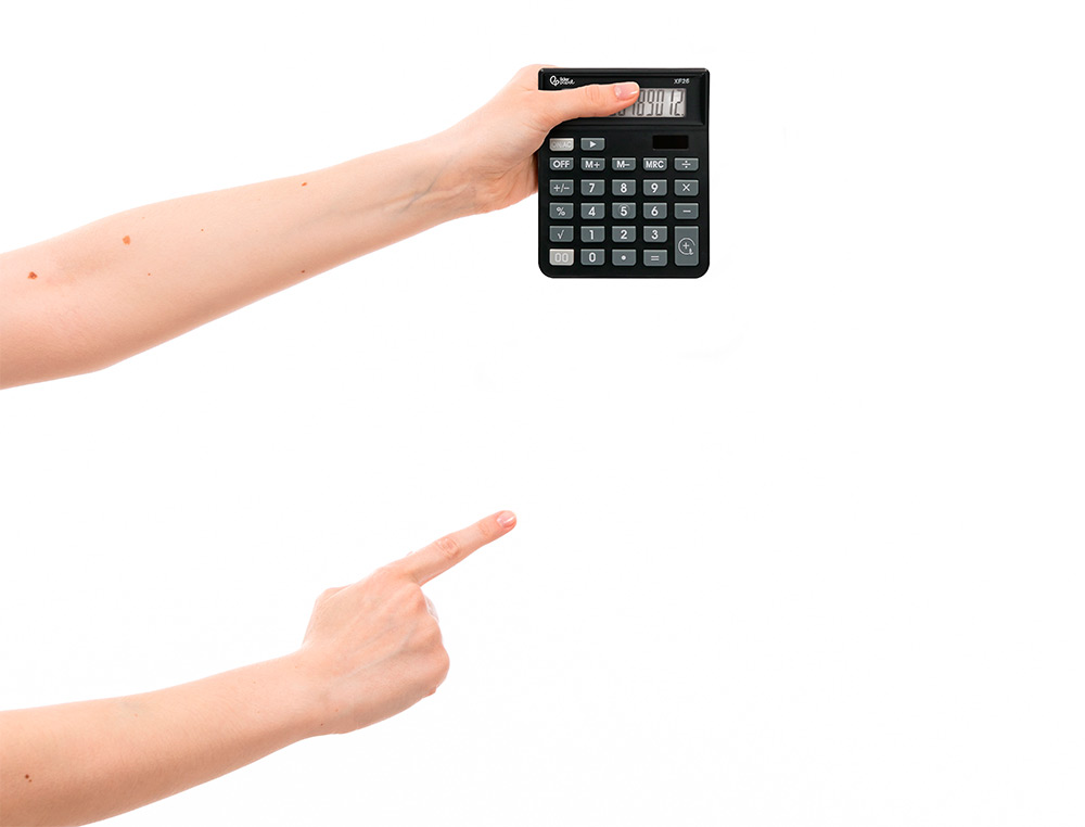 CALCULADORA LIDERPAPEL SOBREMESA XF26 12 DIGITOS SOLAR Y PILAS COLOR NEGRO 127X105X24 MM
