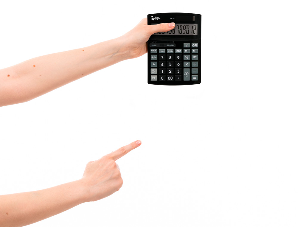 CALCULADORA LIDERPAPEL SOBREMESA XF29 12 DIGITOS SOLAR Y PILAS COLOR NEGRO 190X140X30 MM