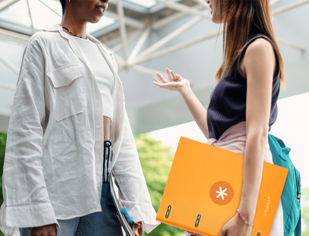 CARPETA ANTARTIK A4 FORRADA 4 ANILLAS 25 MM REDONDAS COLOR MOSTAZA