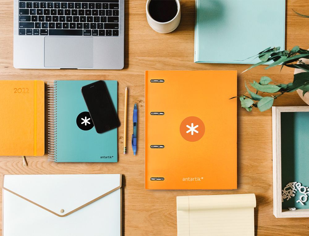 CARPETA ANTARTIK A4 FORRADA 4 ANILLAS 25 MM REDONDAS COLOR MOSTAZA