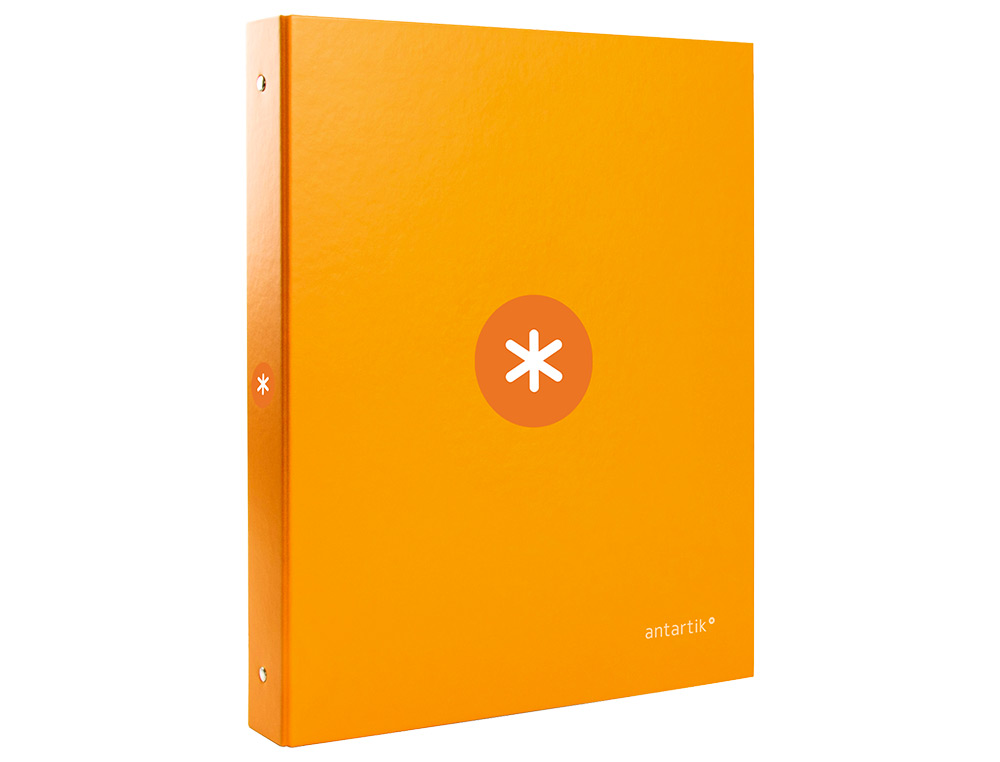 CARPETA ANTARTIK A4 FORRADA 4 ANILLAS 25 MM REDONDAS COLOR MOSTAZA