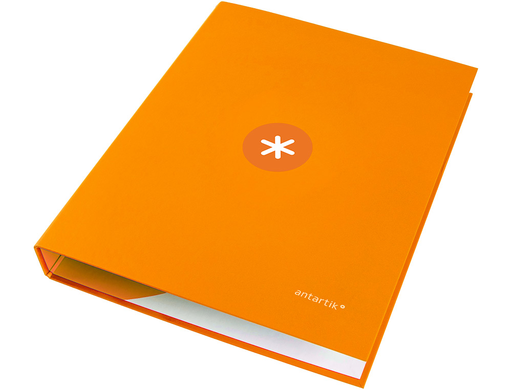 CARPETA ANTARTIK A4 FORRADA 4 ANILLAS 25 MM REDONDAS COLOR MOSTAZA