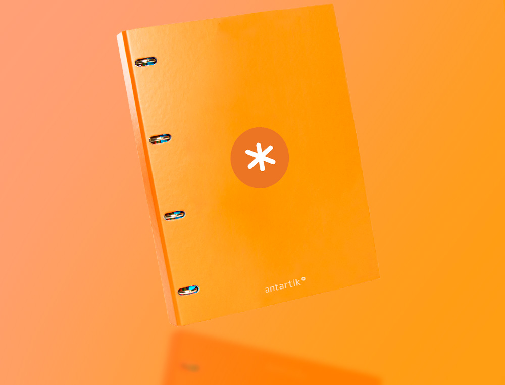 CARPETA ANTARTIK A4 FORRADA 4 ANILLAS 25 MM REDONDAS COLOR MOSTAZA