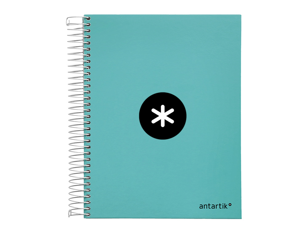 CUADERNO ESPIRAL A5 MICRO ANTARTIK TAPA FORRADA120H 100 GR HORIZONTAL 5 BANDA6 TALADROS COLOR MENTA