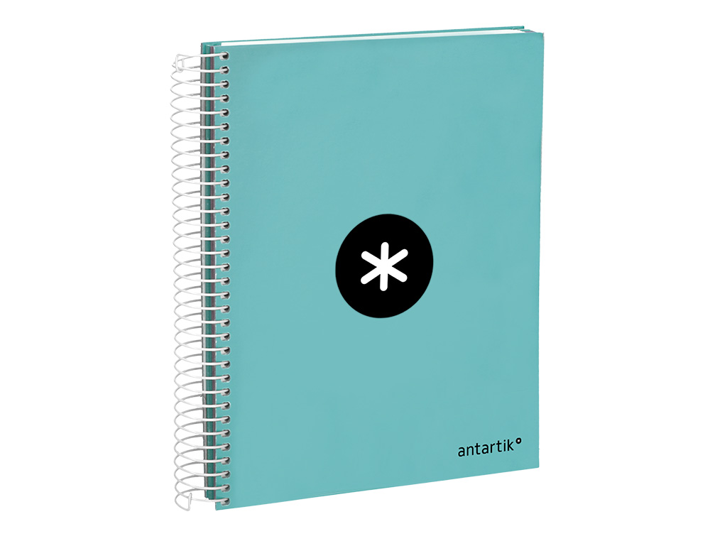 CUADERNO ESPIRAL A5 MICRO ANTARTIK TAPA FORRADA120H 100 GR HORIZONTAL 5 BANDA6 TALADROS COLOR MENTA