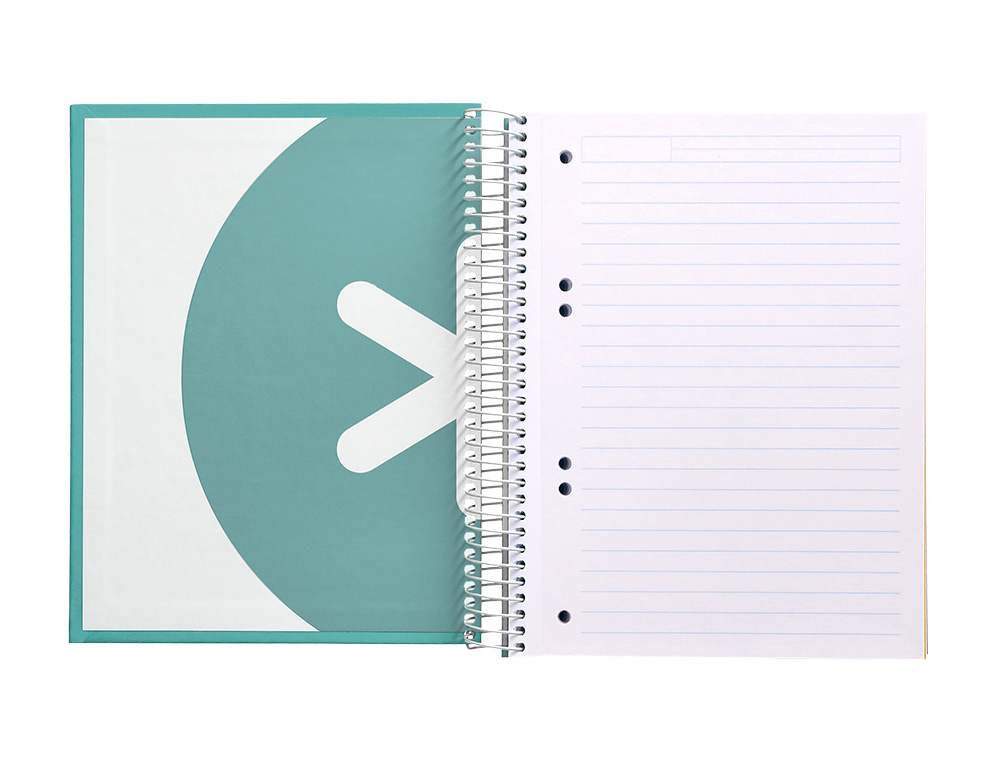 CUADERNO ESPIRAL A5 MICRO ANTARTIK TAPA FORRADA120H 100 GR HORIZONTAL 5 BANDA6 TALADROS COLOR MENTA