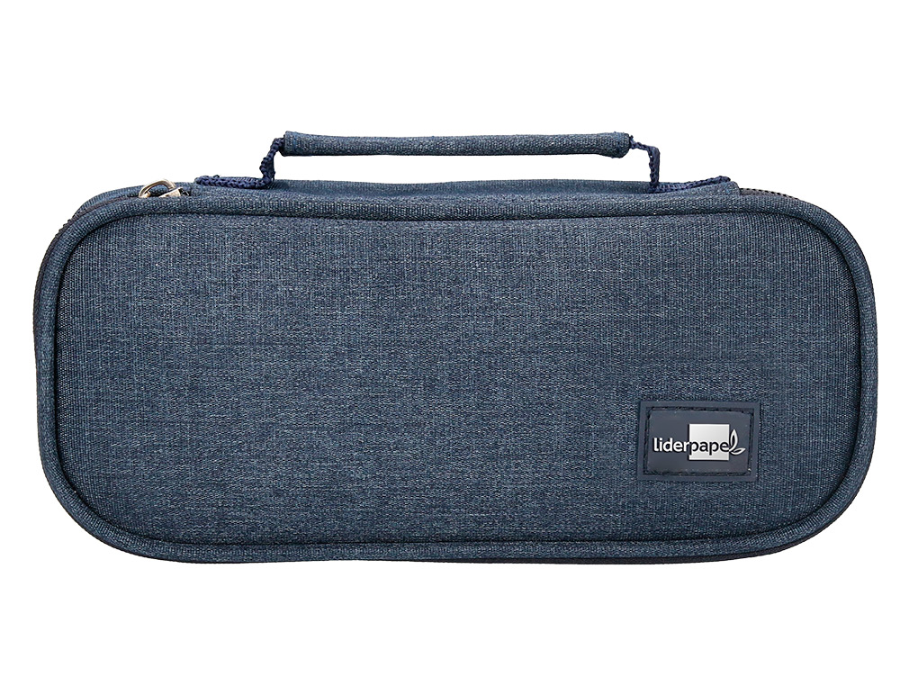 ESTUCHE PORTATODO LIDERPAPEL OVALADO CON ORGANIZADOR INTERIOR PIZARRA Y ASA 1 CREMALLERA SURTIDOS
