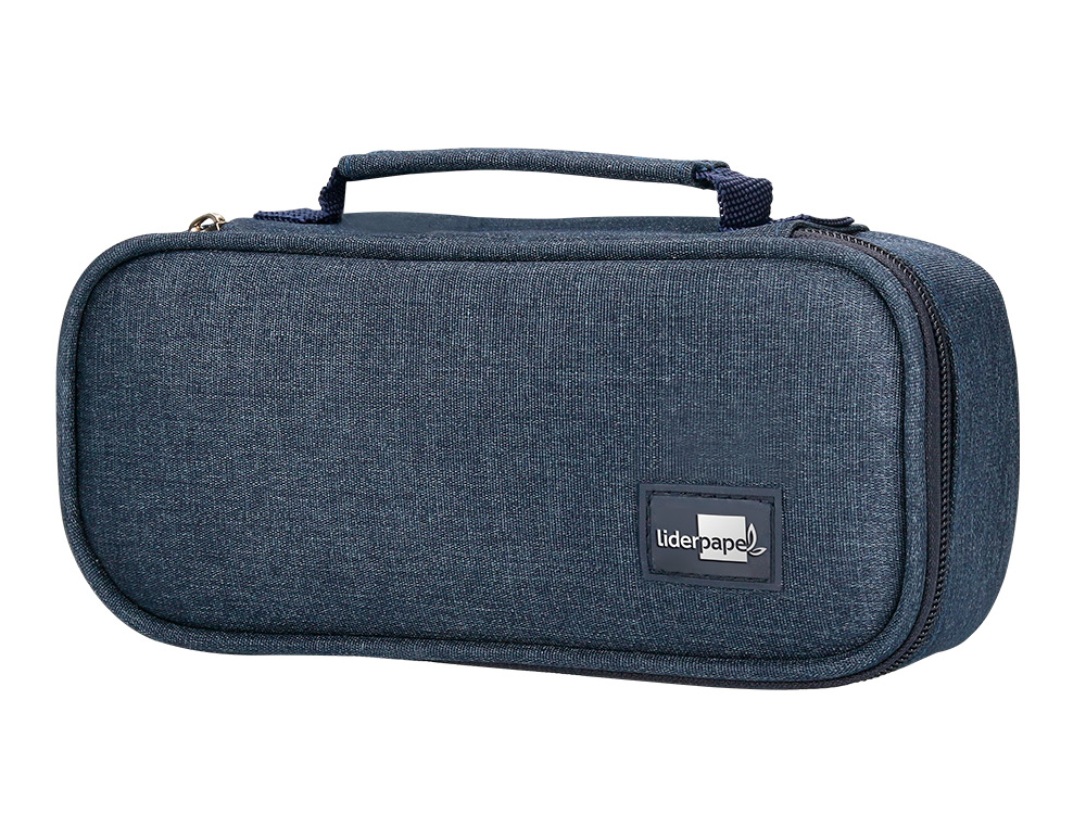 ESTUCHE PORTATODO LIDERPAPEL OVALADO CON ORGANIZADOR INTERIOR PIZARRA Y ASA 1 CREMALLERA SURTIDOS
