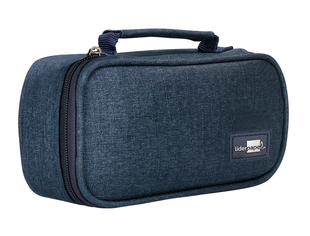 ESTUCHE PORTATODO LIDERPAPEL OVALADO CON ORGANIZADOR INTERIOR PIZARRA Y ASA 1 CREMALLERA SURTIDOS