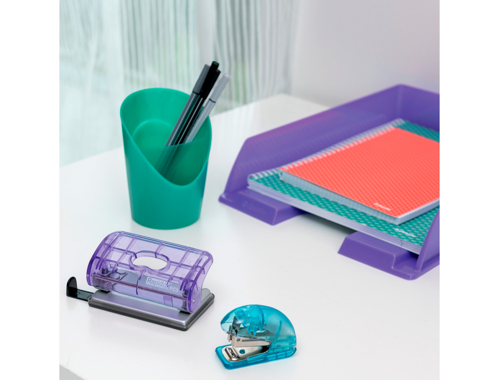 GRAPADORA RAPID MINI F4 COLOUR BREEZE USA GRAPAS 24/6 Y 26/6 COLOR VERDE EN BLISTER