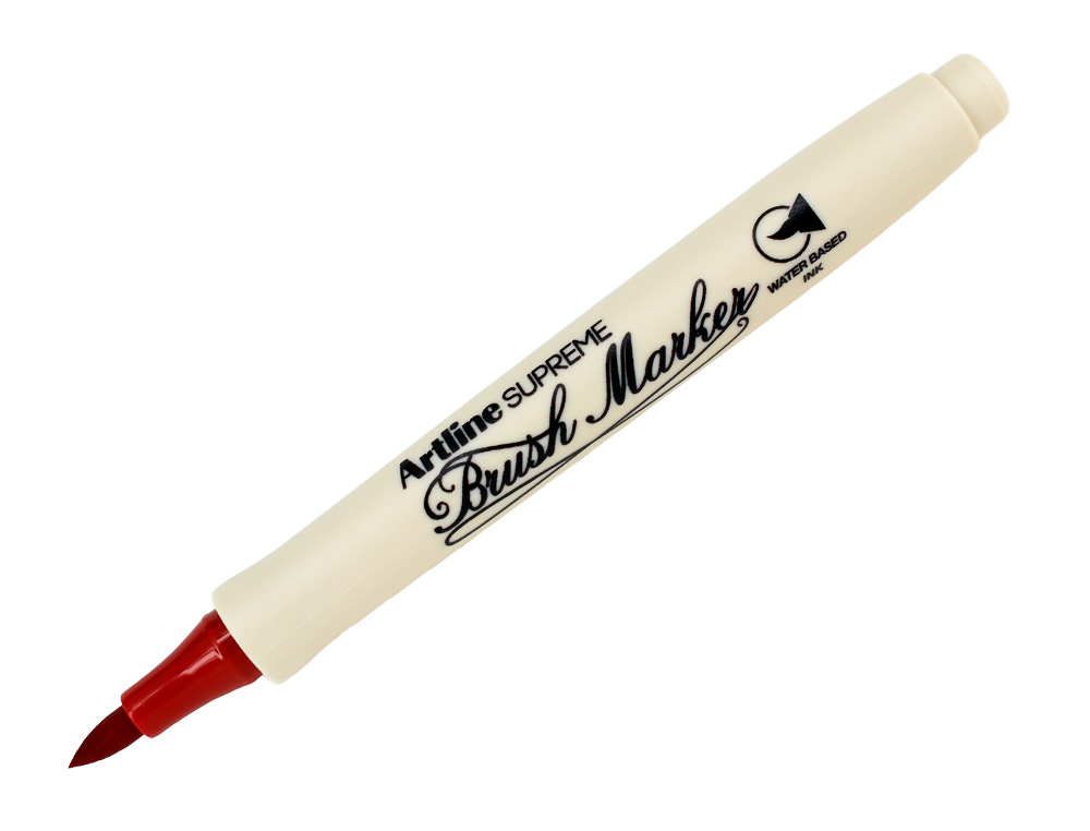ROTULADOR ARTLINE SUPREME BRUSH EPFS PINTURA BASE DE AGUA PUNTA TIPO PINCEL TRAZO FINO ROJO OSCURO