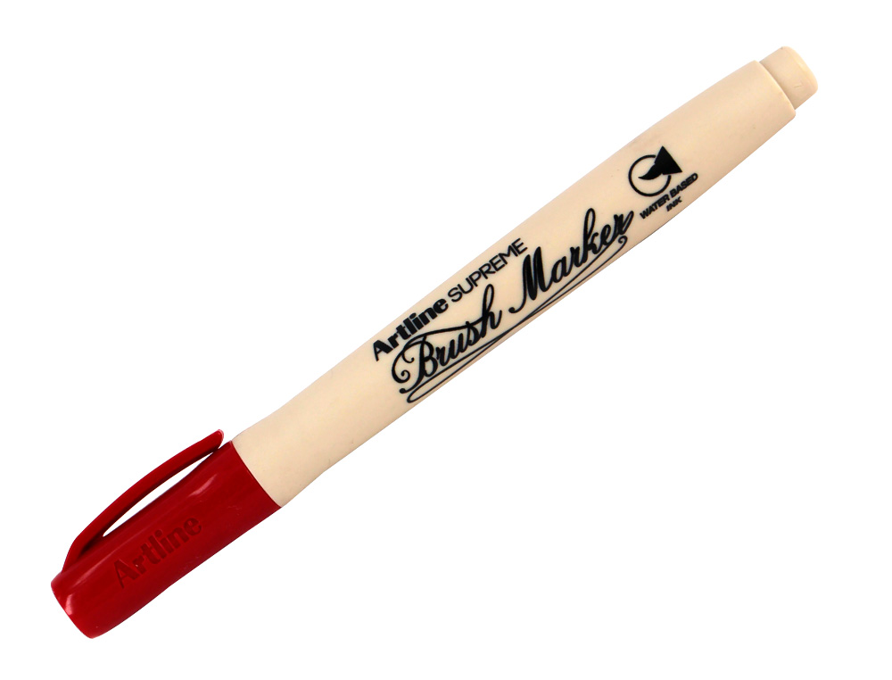 ROTULADOR ARTLINE SUPREME BRUSH EPFS PINTURA BASE DE AGUA PUNTA TIPO PINCEL TRAZO FINO ROJO OSCURO