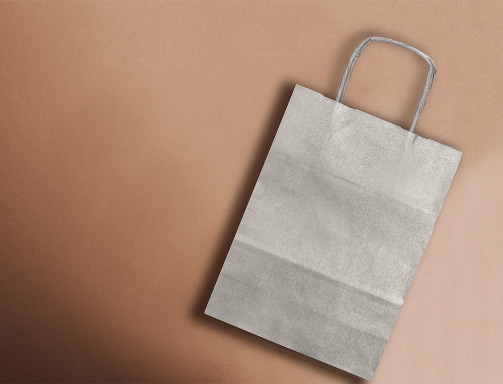 BOLSA PAPEL Q-CONNECT KRAFT PLATA XS CON ASA RETORCIDA 180X240X80 MM