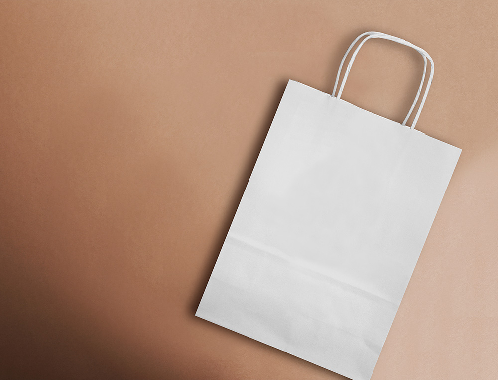 BOLSA PAPEL Q-CONNECT CELULOSA BLANCO M CON ASA RETORCIDA 270X370X120 MM