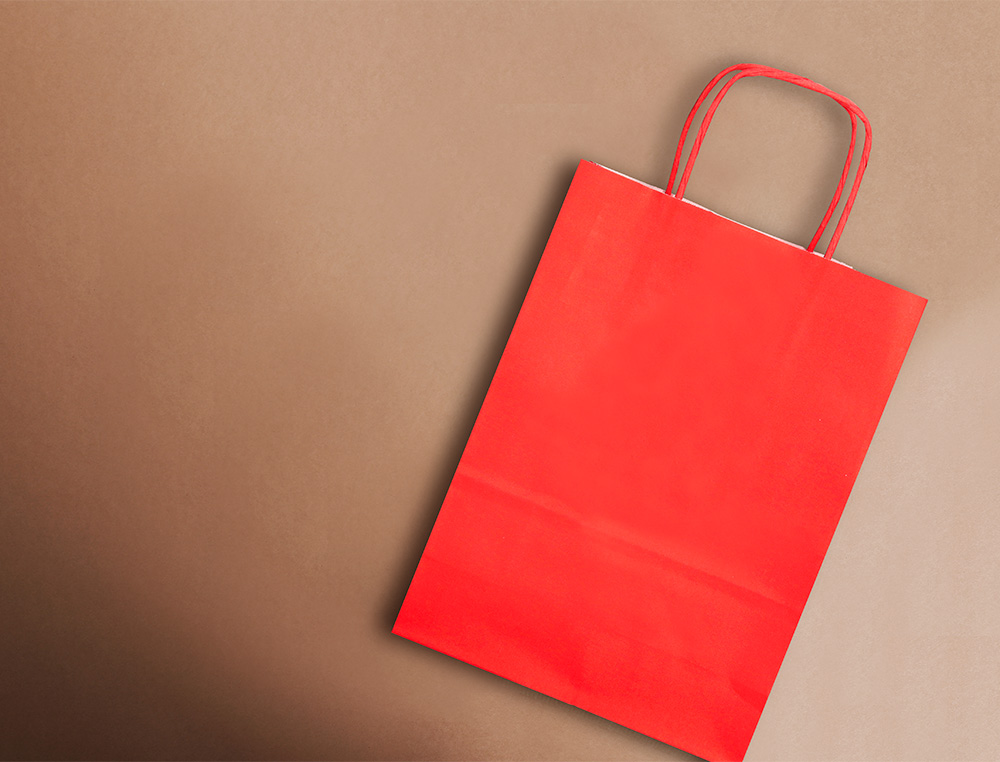 BOLSA PAPEL Q-CONNECT CELULOSA ROJO M CON ASA RETORCIDA 270X370X12 MM