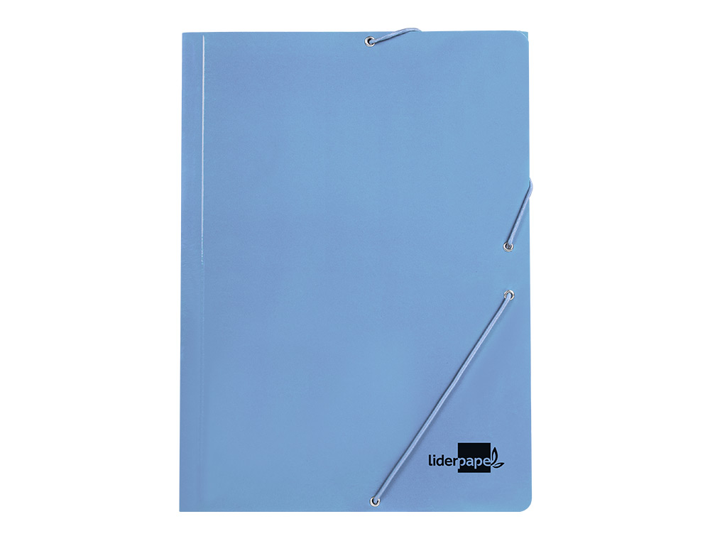 CARPETA LIDERPAPEL GOMAS TRES SOLAPAS CARTON PLASTIFICADO FOLIO COLORES PASTELES SURTIDOS