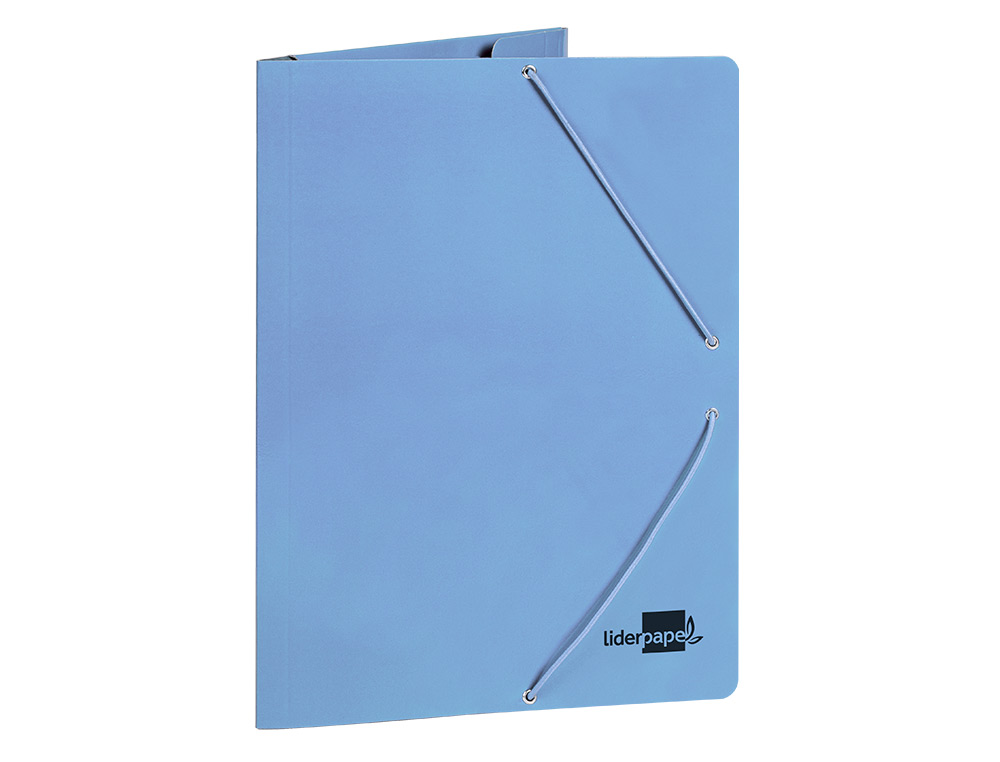 CARPETA LIDERPAPEL GOMAS TRES SOLAPAS CARTON PLASTIFICADO FOLIO COLORES PASTELES SURTIDOS