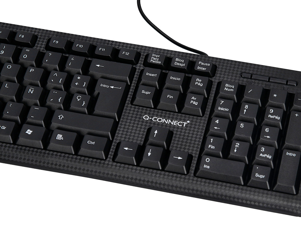 SET TECLADO Y RATON Q-CONNECT CON CABLE COLOR NEGRO