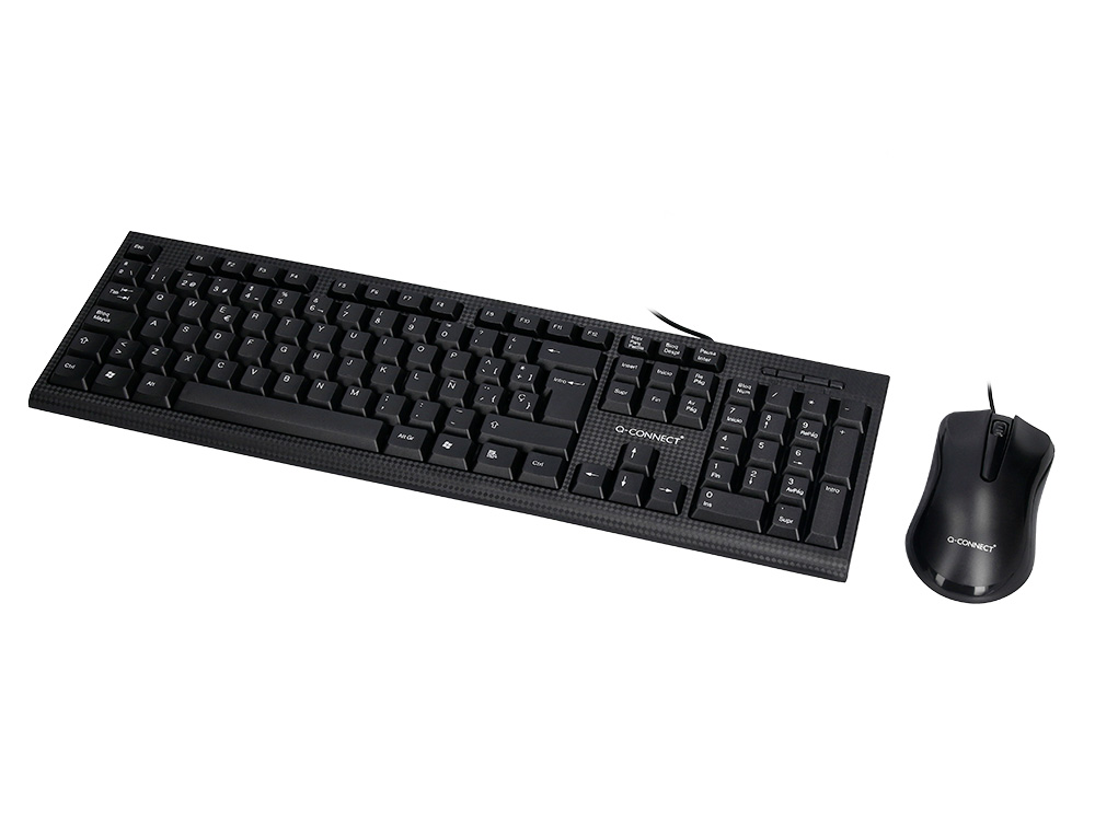 SET TECLADO Y RATON Q-CONNECT CON CABLE COLOR NEGRO