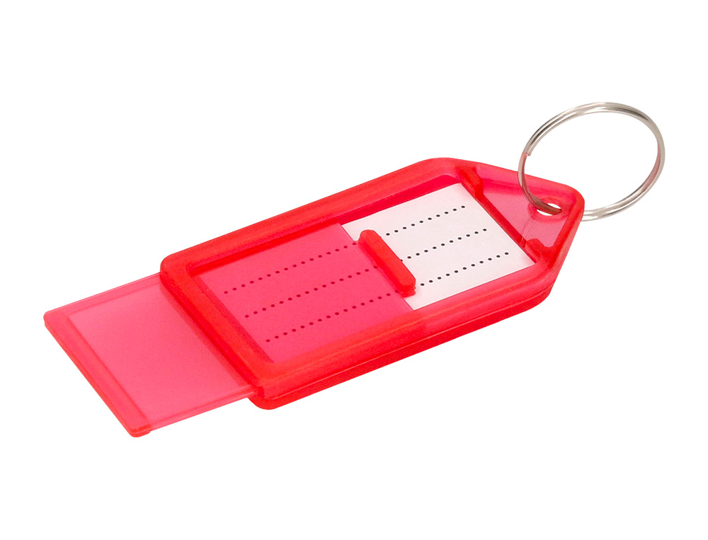 LLAVERO PORTAETIQUETAS Q-CONNECT PREMIUM COLOR ROJO CAJA DE 40 UNIDADES