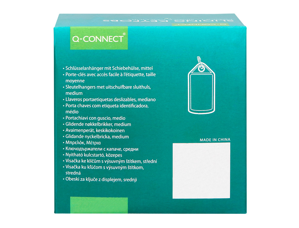 LLAVERO PORTAETIQUETAS Q-CONNECT PREMIUM COLOR ROJO CAJA DE 40 UNIDADES