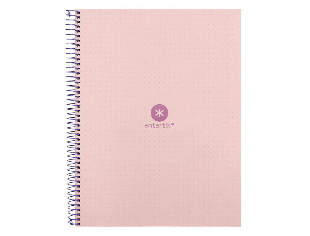 CUADERNO ESPIRAL A4 MICRO ANTARTIK DOTS TAPA FORRADA 80H 90 GR RAYADO PUNTOS 1 BANDA 4 TALADROS ROSA