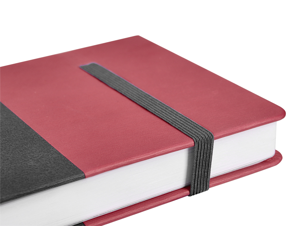 AGENDA ENCUADERNADA LIDERPAPEL LEONTIO A5 2024 DIA PAGINA GRIS Y ROJO PAPEL 70 GR
