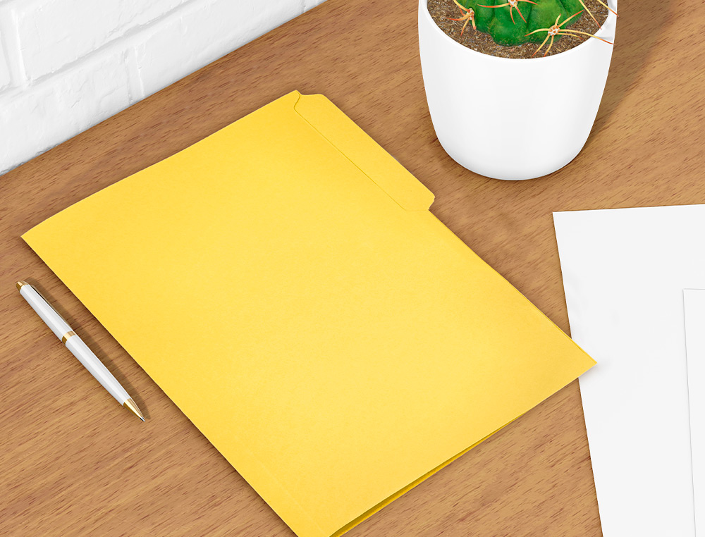 SUBCARPETA CARTULINA LIDERPAPEL FOLIO PESTAÑA SUPERIOR 240G/M2 AMARILLO