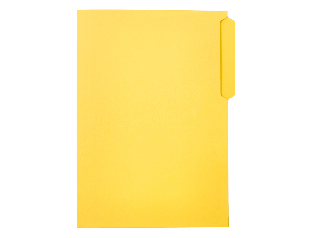 SUBCARPETA CARTULINA LIDERPAPEL FOLIO PESTAÑA SUPERIOR 240G/M2 AMARILLO
