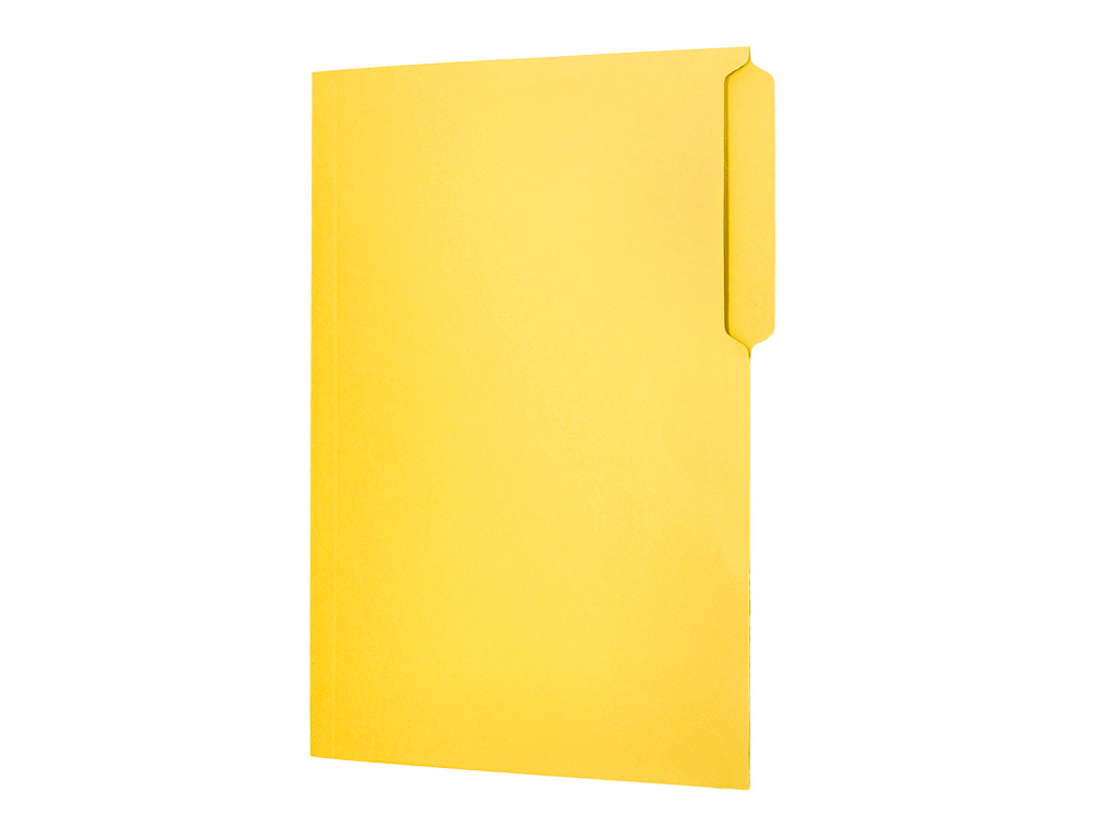 SUBCARPETA CARTULINA LIDERPAPEL FOLIO PESTAÑA SUPERIOR 240G/M2 AMARILLO