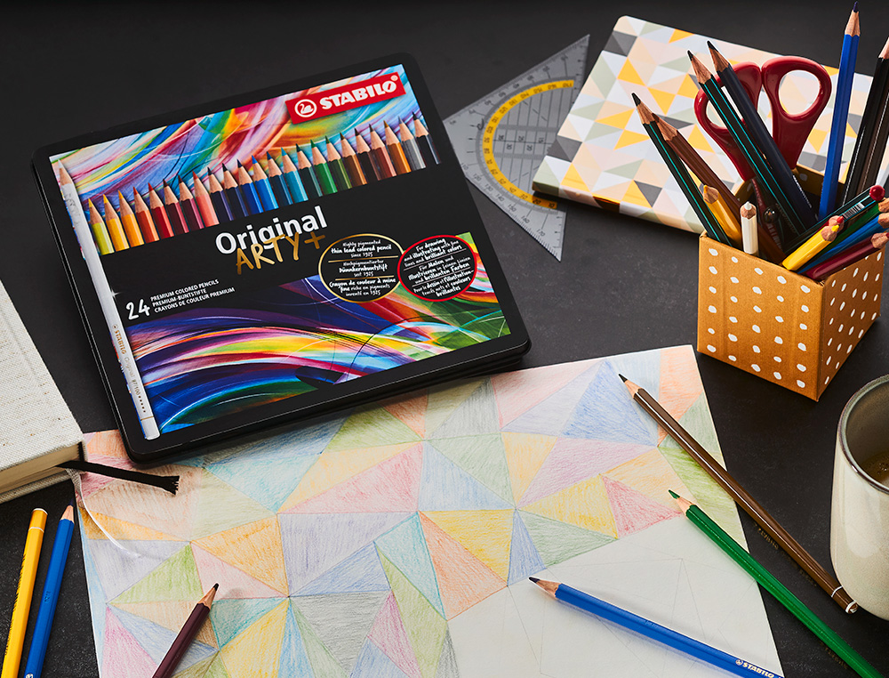 LAPICES DE COLORES STABILO ACUARELABLES ORIGINAL ARTY ESTUCHE METALICO DE 24 COLORES SURTIDOS