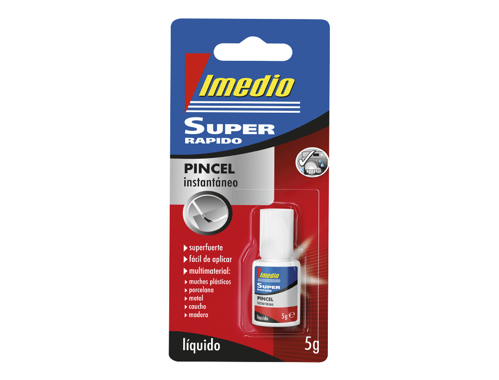 PEGAMENTO IMEDIO SUPER RAPIDO ADHESIVO INSTANTANEO PINCEL BOTE DE 5 GR
