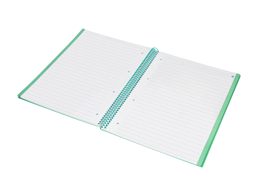 CUADERNO ESPIRAL NAVIGATOR A4 MICRO TAPA FORRADA 80H 80GR HORIZONTAL 1 BANDA COLOR MENTA