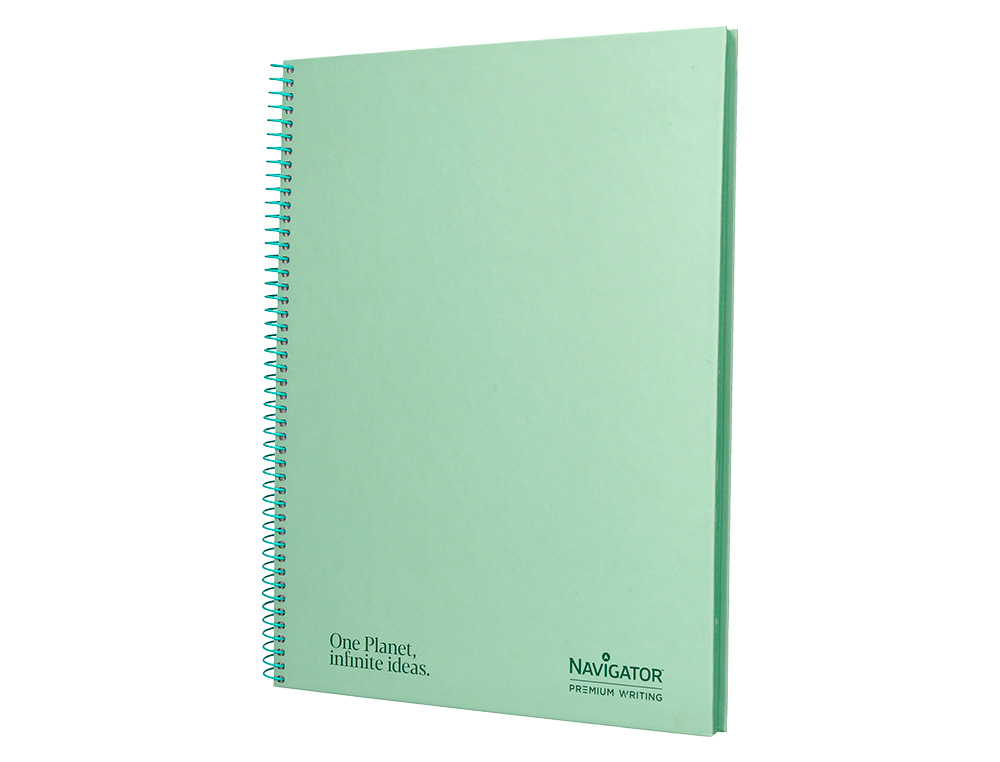 CUADERNO ESPIRAL NAVIGATOR A4 MICRO TAPA FORRADA 80H 80GR HORIZONTAL 1 BANDA COLOR MENTA