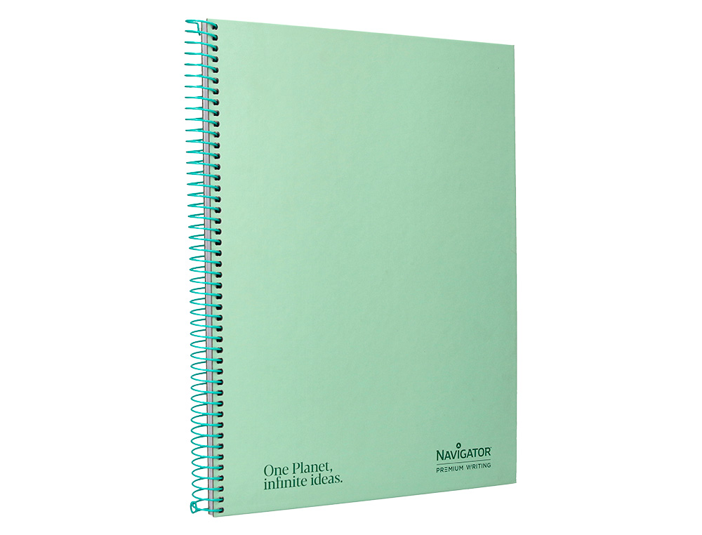 CUADERNO ESPIRAL NAVIGATOR A4 MICRO TAPA FORRADA 80H 80GR HORIZONTAL 1 BANDA COLOR MENTA