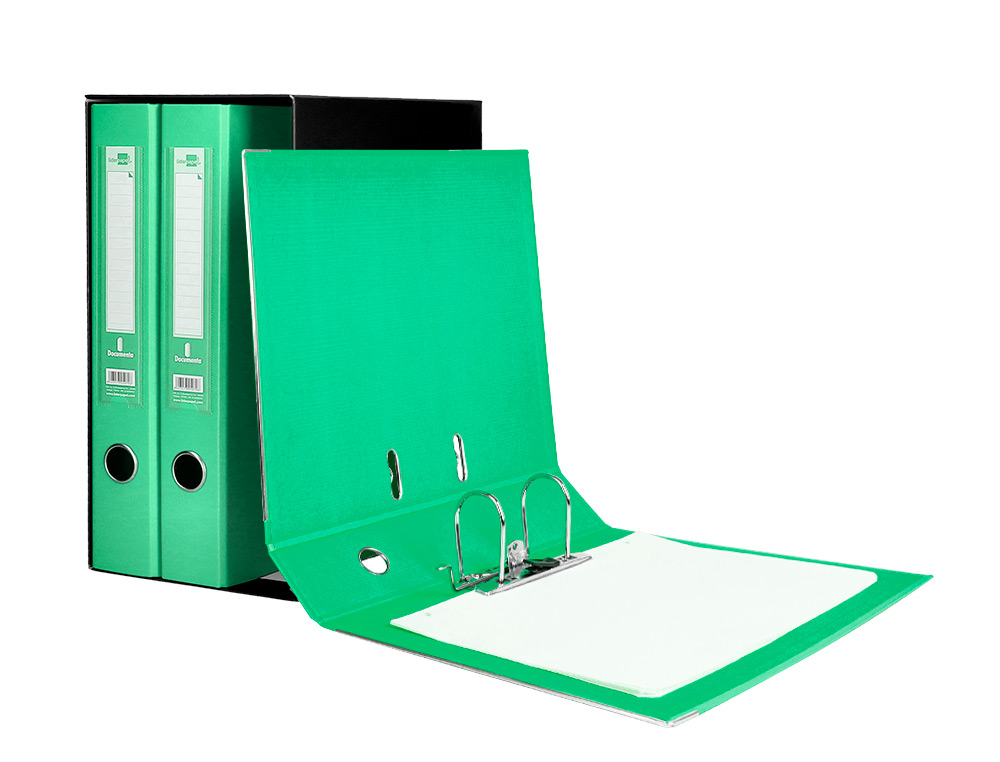 MODULO LIDERPAPEL 3 ARCHIVADORES FOLIO 2 ANILLAS MECANISMO DE PALANCA 52MM VERDE PASTEL