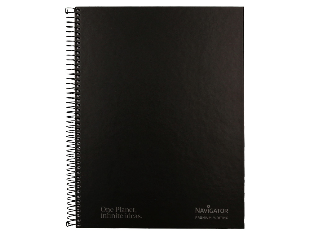 CUADERNO ESPIRAL NAVIGATOR A4 TAPA DURA 80H 80GR HORIZONTAL CON MARGEN NEGRO