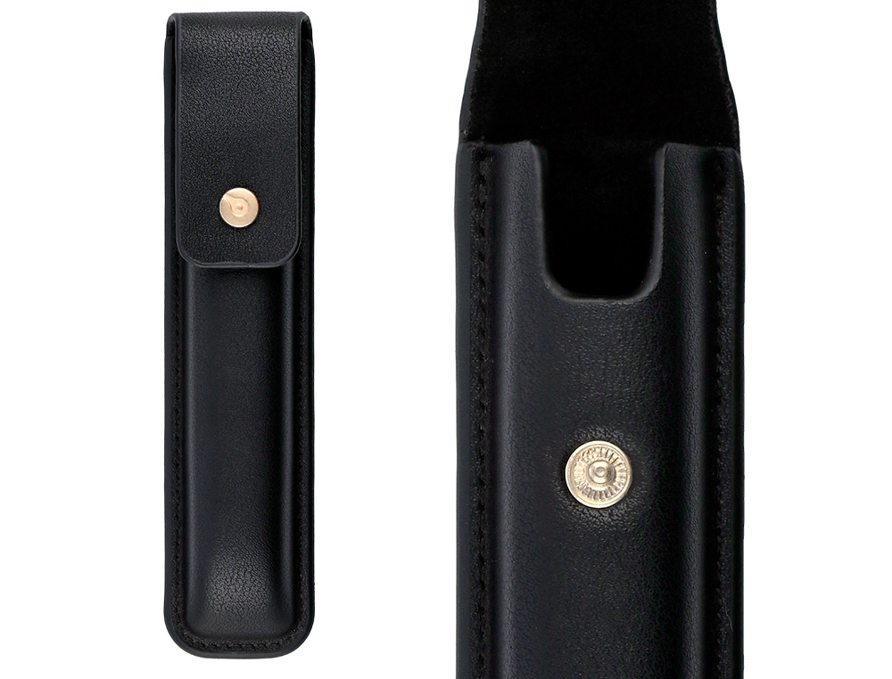 BOLIGRAFO Y ESTUCHE BELIUS PASSION DOR ALUMINIO TEXTURA CEPILLADA COLOR NEGRO Y DORADO TINTA AZUL CAJA DISEÑO