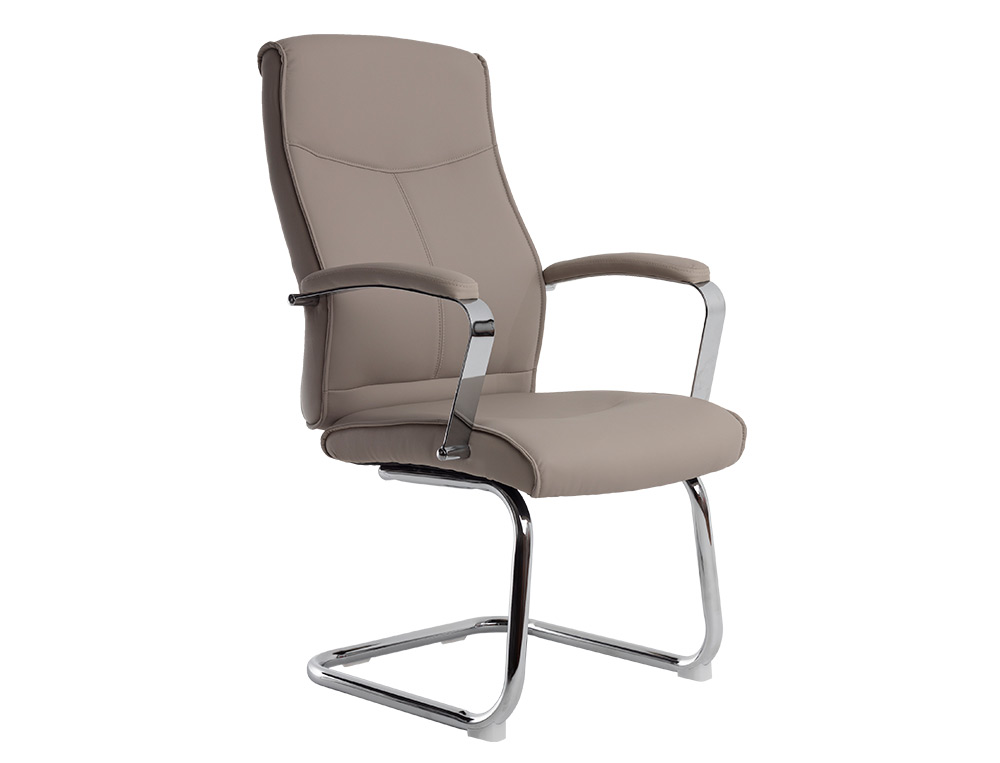 SILLA Q-CONNECT ESCRITORIO MOD ENA SIMIL PIEL BASE METALICA ALT MAX 1050 ANC 630 PROF 650 COLOR GRIS