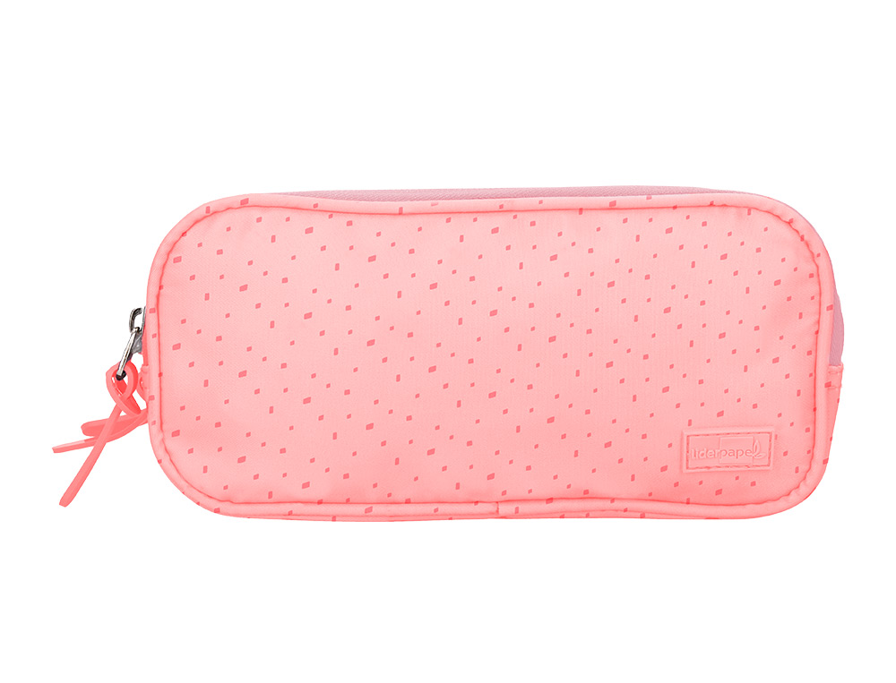 ESTUCHE PORTATODO LIDERPAPEL MULTIBOLSILLO 3 CREMALLERAS ROSA ESTRELLAS A JUEGO CON MOCHILA 150X90X240 MM