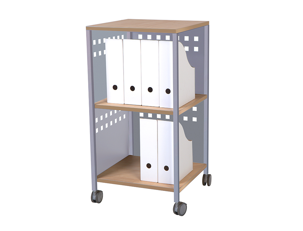 CARRO MULTIUSOS ROCADA MELAMINA 19 MM Y ACERO PINTADO 450X450X860 MM