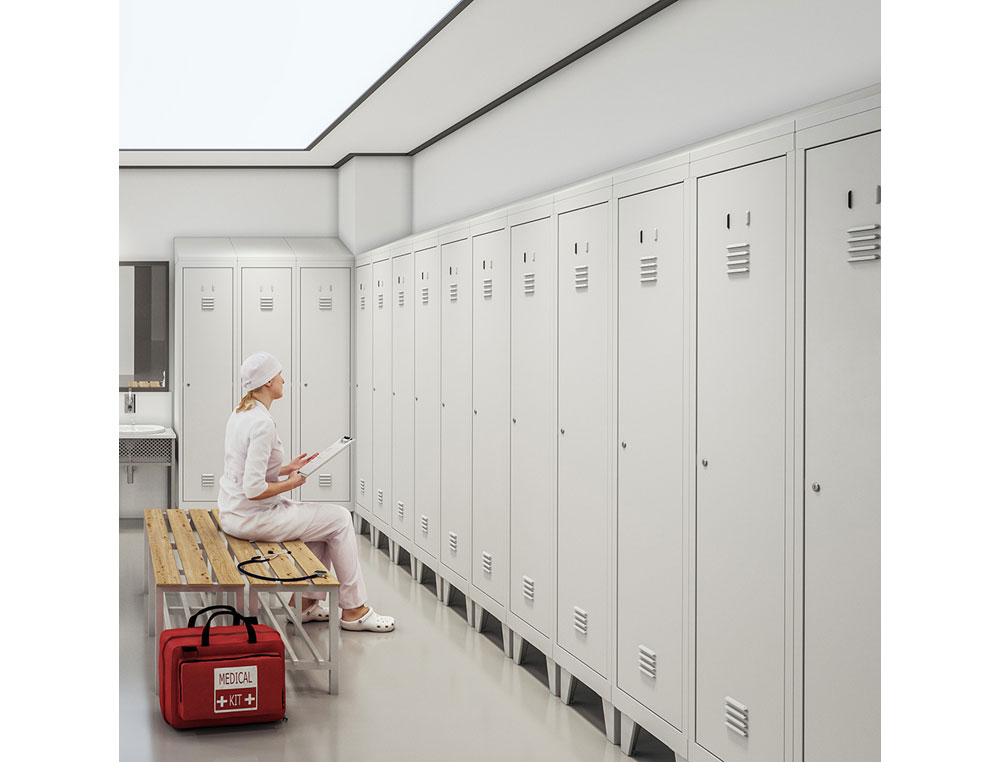 TAQUILLA METALICA ROCADA 300 3 MODULOS X 3 PUERTAS GRIS 910X500X1800 MM