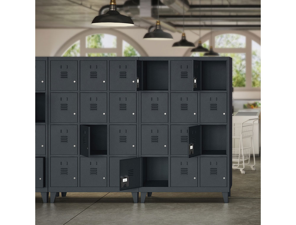 TAQUILLA METALICA ROCADA 300 3 MODULOS X 3 PUERTAS GRIS 910X500X1800 MM