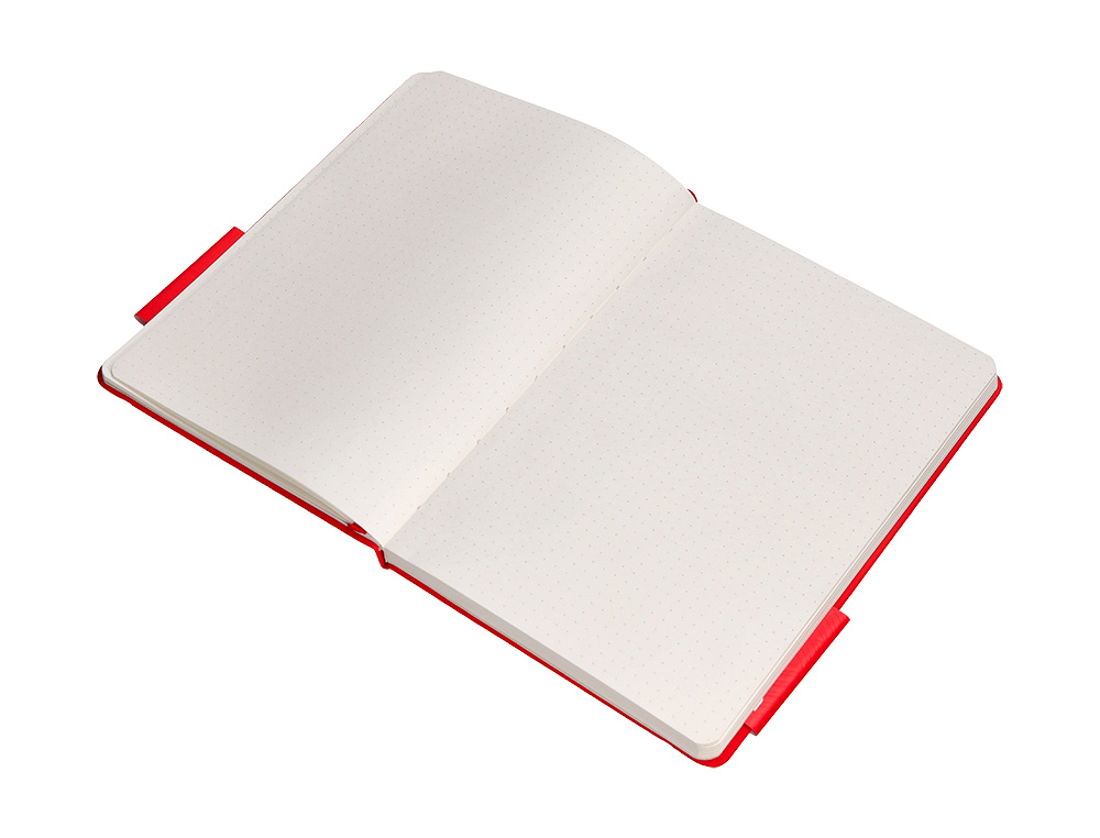 CUADERNO CON GOMILLA ANTARTIK NOTES TAPA DURA A4 HOJAS PUNTOS ROJO 100 HOJAS 80 GR FSC