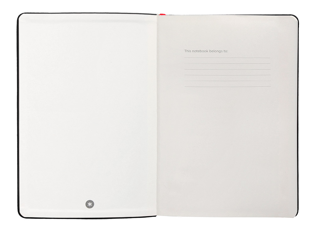 CUADERNO CON GOMILLA ANTARTIK NOTES TAPA DURA A5 HOJAS LISAS NEGRO Y ROJO 100 HOJAS 80 GR FSC