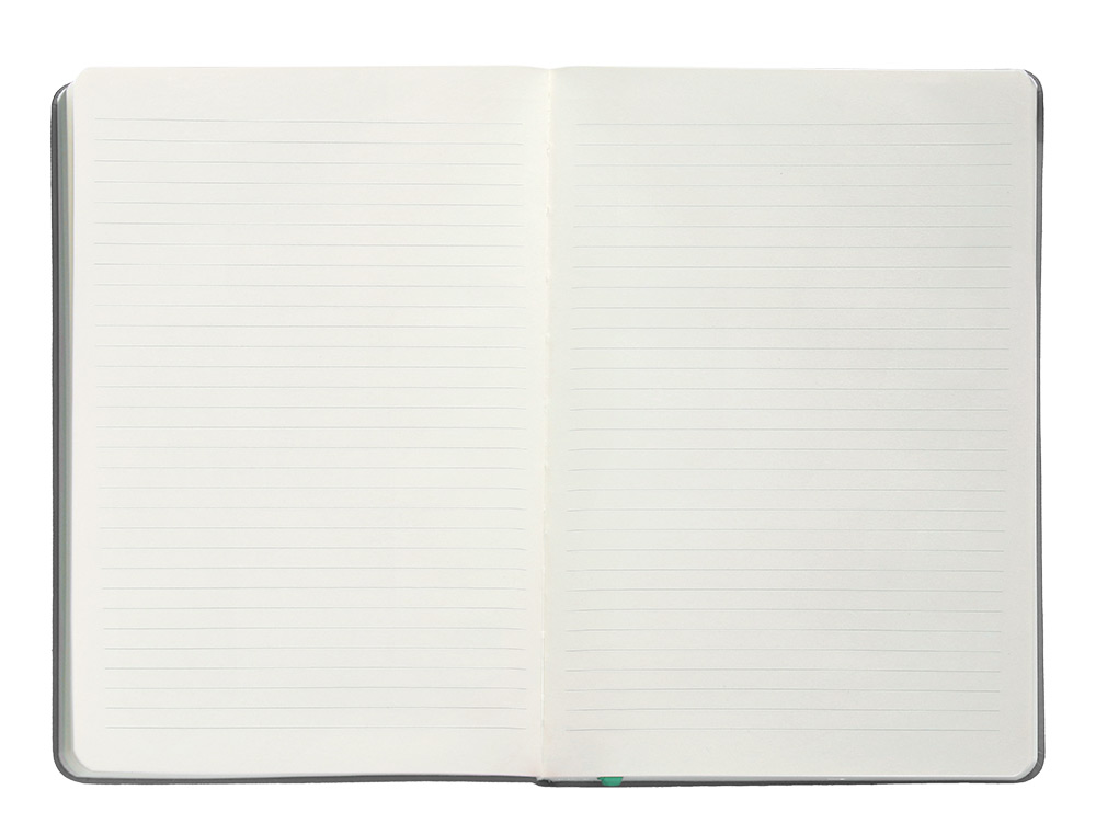 CUADERNO CON GOMILLA ANTARTIK NOTES TAPA DURA A5 HOJAS RAYAS GRIS Y TURQUESA 100 HOJAS 80 GR FSC
