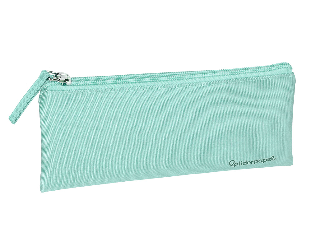 ESTUCHE PORTATODO LIDERPAPEL PLANO ANCHO UNA CREMALLERA 200X100 MM VERDE MANZANA