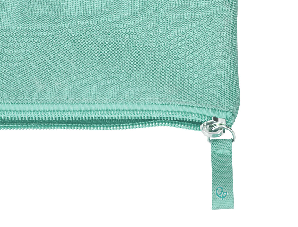 ESTUCHE PORTATODO LIDERPAPEL PLANO ANCHO UNA CREMALLERA 200X100 MM VERDE MANZANA