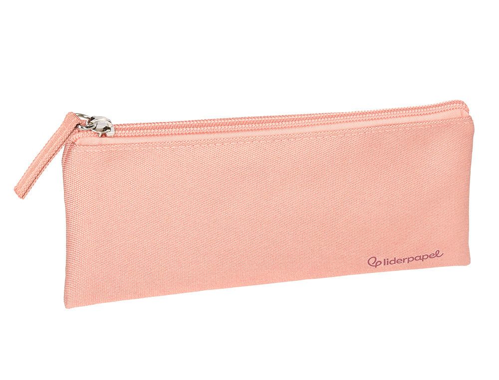 ESTUCHE PORTATODO LIDERPAPEL PLANO ANCHO UNA CREMALLERA 200X100 MM ROSA