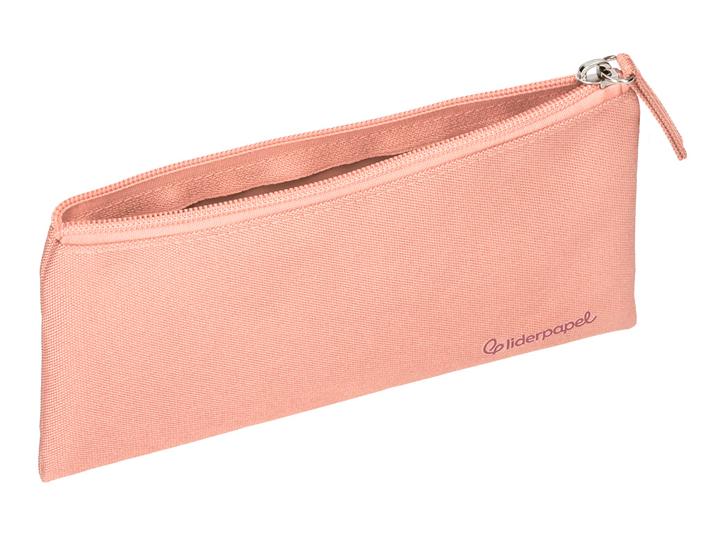 ESTUCHE PORTATODO LIDERPAPEL PLANO ANCHO UNA CREMALLERA 200X100 MM ROSA